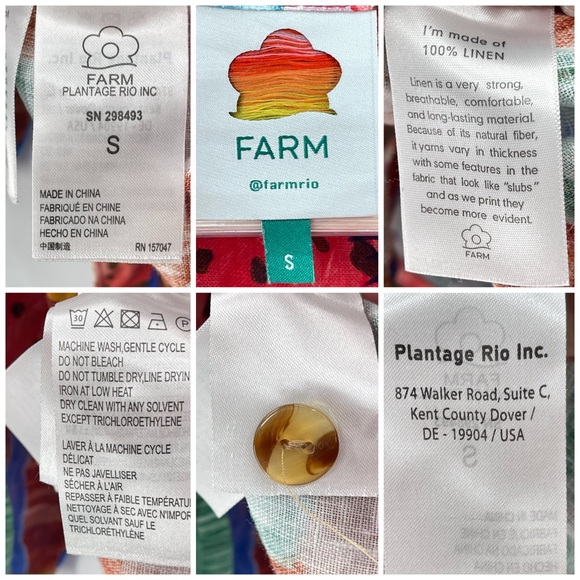 Farm Rio Anthropologie Linen Jungle Print Relaxed Linen Romper Long Sleeve Small - Picture 15 of 15